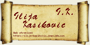 Ilija Kašiković vizit kartica